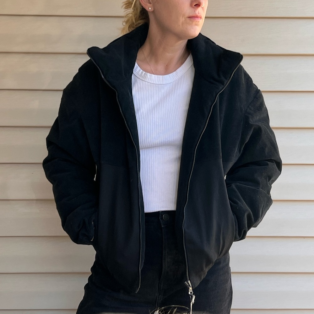 NWT Italian-Made Corduroy & Denim Bomber Jacket MSRP $248